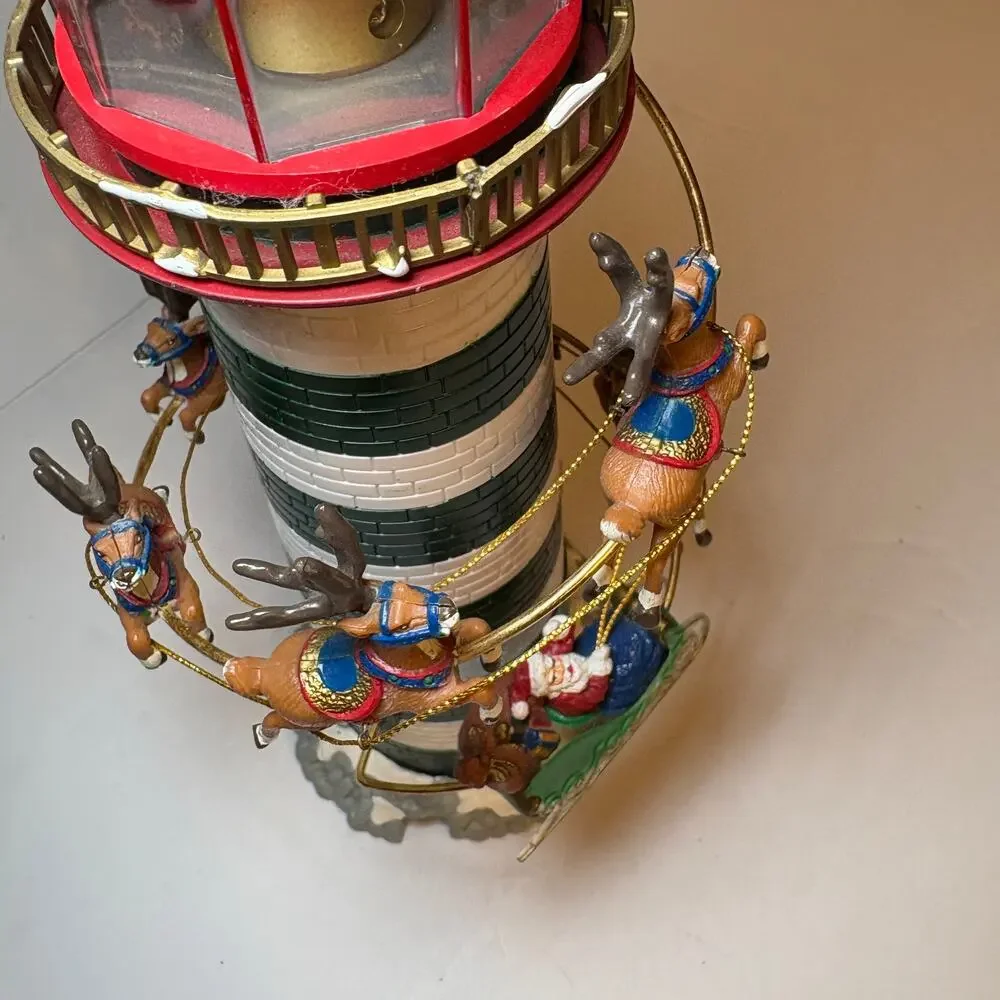 Vintage Mr. Christmas Holiday Lighthouse Rotating Light Missing pieces *READ